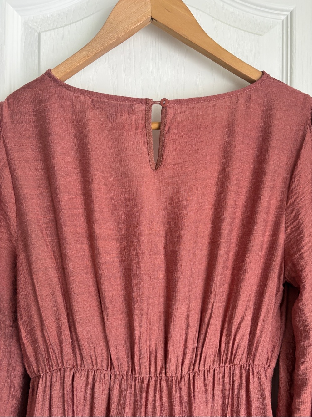 Wishlist Apparel Rust Terracotta Smocked Tiered Mini Dress - Small Boho Chic - Picture 8 of 8